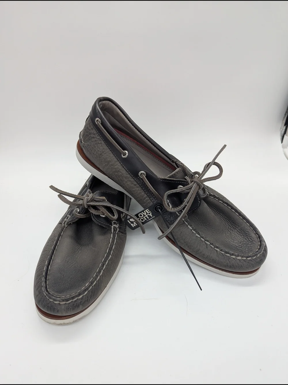Sperry Gold Cup Boat Shoes Gray Soft Leather Mens Size 12 Preppy Vacation Resort